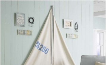 Phòng bé mát lành với tường trang trí theo phong cách biển 3