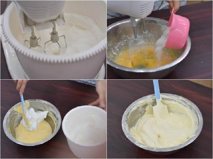 Cách làm bánh bông lan chà bông trứng muối