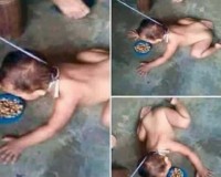 Phẫn nộ: Em bé bị mẹ buộc dây vào cổ, đối xử như súc vật