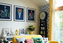 Làm thế nào để sử dụng sofa vàng trong phòng khách?