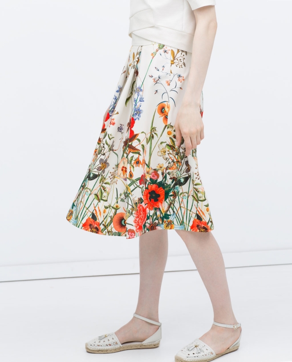 Image 3 of PRINTED SKIRT WITH PLEATS from Zara 