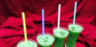 Pha trà sữa Thái với thạch vị matcha thật ngon thật đẹp