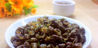 Ốc xào sả ớt - món ăn vặt khó thiếu trong mùa đông