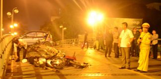 tai nan cau vuot Thai Ha, tai nan giao thong, tai xe taxi, cong an, cong an quan Dong Da