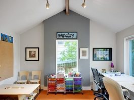 Kết hợp ăn ý giữa không gian làm việc và phòng chơi của trẻ