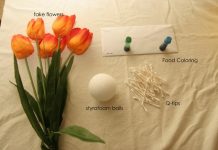 Làm hoa trang trí đơn giản với tăm bông