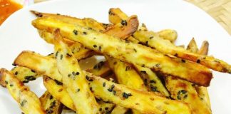 Bé thích mê với khoai lang chiên vừng thơm vị mật ong