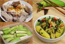 Cách làm món canh sườn nấu chuối xanh Canh sườn nấu chuối xanh