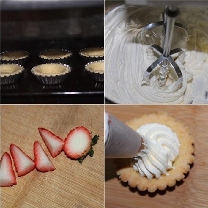 Cách làm bánh tart dâu tây phết kem cực nhanh