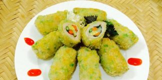 Thăn heo cuộn rau củ chiên xù