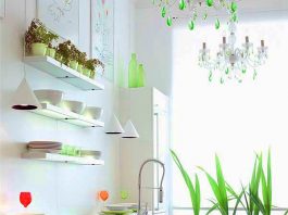 Mang thiên nhiên vào phòng bếp bằng sắc xanh cây lá