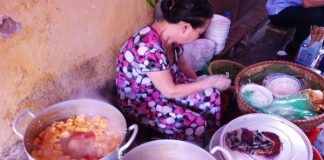 ăn vặt, vỉa hè, Hà Nội, cháo trai