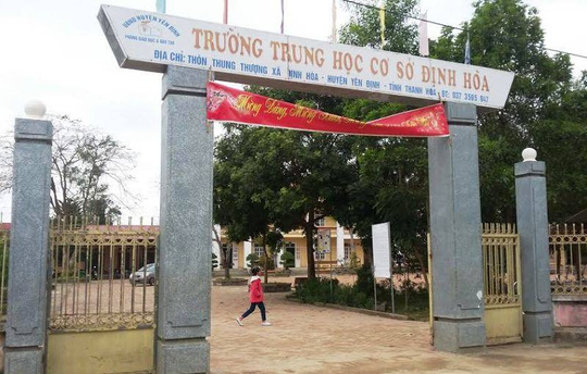 Trường THCS Định Hòa, nơi em Đỗ Lân Anh đang theo học