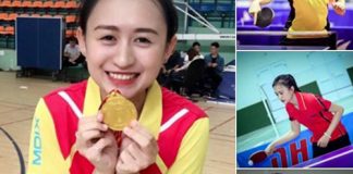 Hình ảnh hot girl chơi bóng bàn được chú ý trên mạng xã hội
