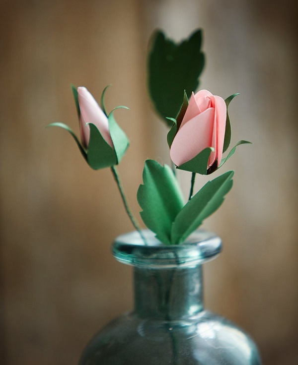 Làm hoa hồng giấy đơn giản nở nụ như chúm chím môi xinh14