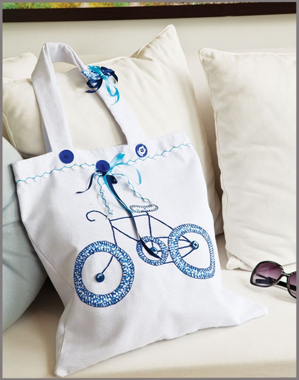 Cách trang trí túi xách lạ mắt với hình chiếc xe đạp - 7