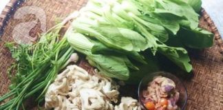 cách làm lòng gà xào rau cải 