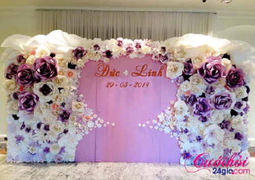Cách làm hoa giấy backdrop cho phông cưới tuyệt đẹp19