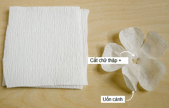 Cách làm bó hoa giấy đẹp lung linh từ giấy nhún - 3