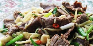 Hướng dẫn làm món thịt bò xào gừng - 1