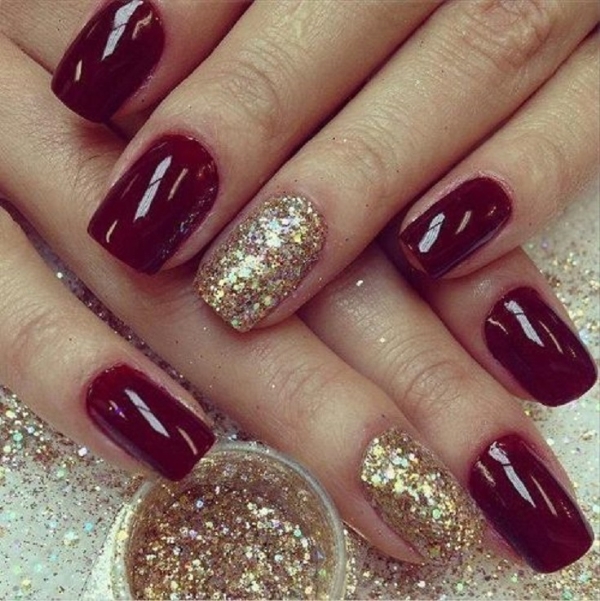 Cảm hứng nail nghệ thuật màu Burgundy cho Giáng Sinh - 2