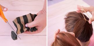 cách búi tóc phồng bằng tất 1