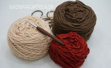 Cách móc mũ len cho bé hình con cáo trùm ấm cả tai1