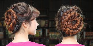 Tóc tết hình bông hoa cho quý cô công sở - 1