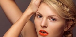 Môi màu cam phù hợp nhất với những cô nàng có mái tóc màu nâu nhạt hoặc hơi vàng. 