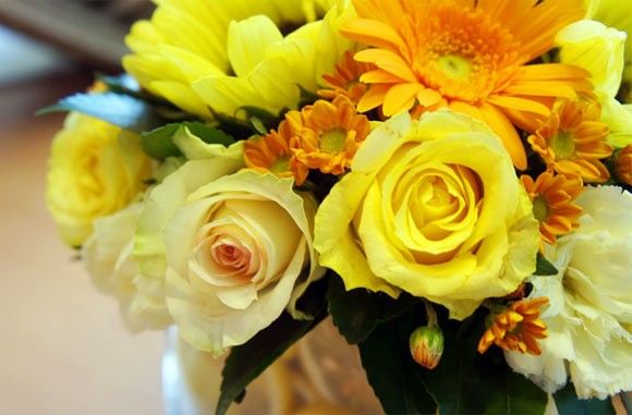 Cách cắm hoa bình vuông để bàn đẹp vàng rực ngày mưa - 5