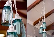 Trang trí nhà đẹp mắt bằng đèn chùm làm từ lọ thủy tinh 1