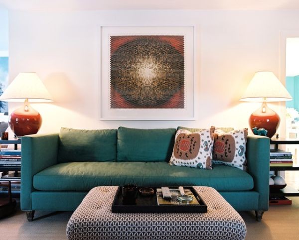 Những biến hóa nội thất phong cách với sofa màu ngọc lam 4