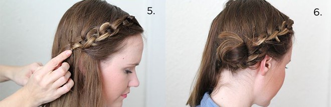 Cách tết tóc đơn giản kiểu dây chuyền xinh như tiểu thư3