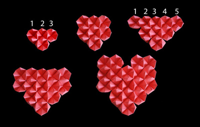 Gấp giấy origami làm tranh trái tim nổi bật 5
