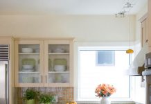 Nhà bếp nổi bật với sắc vàng ấn tượng