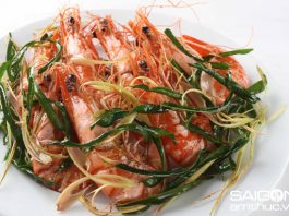 Tôm rang sả, lá chanh tuyệt ngon