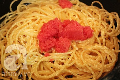 Spaghetti trứng cá cực ngon đổi món cuối tuần 14