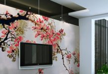 tranh tuong trang nha voi dau an Trung Hoa11 Tranh tường   cách trang trí mới cho không gian của bạn