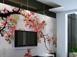 tranh tuong trang nha voi dau an Trung Hoa11 Tranh tường   cách trang trí mới cho không gian của bạn