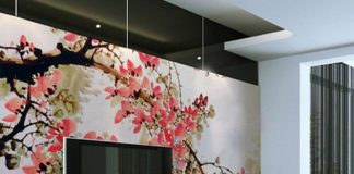 tranh tuong trang nha voi dau an Trung Hoa11 Tranh tường   cách trang trí mới cho không gian của bạn