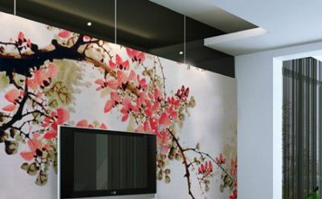 tranh tuong trang nha voi dau an Trung Hoa11 Tranh tường   cách trang trí mới cho không gian của bạn