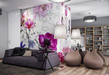 Gợi ý trang trí tường nhà với họa tiết hoa 1