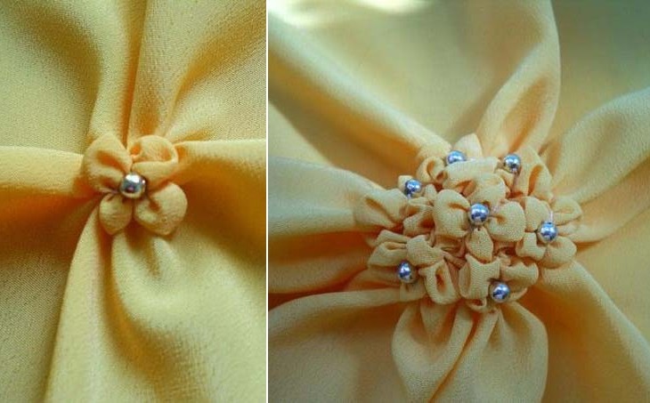 Cách làm hoa cẩm tú cầu mini từ vải vụn - 3