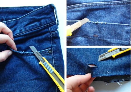 Tự chế quần soóc jeans cá tính - 4