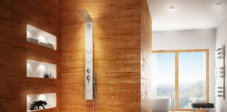 Modern bathroom with natural elements