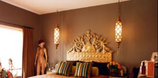 Phòng ngủ quyến rũ với đèn treo