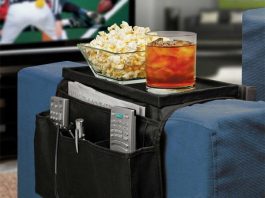 Những mẫu khay đựng đồ ở tay vịn ghế sofa đẹp - 1