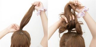 Buộc tóc kiểu kiểu đuôi ngựa và dùng lược đánh rối tóc