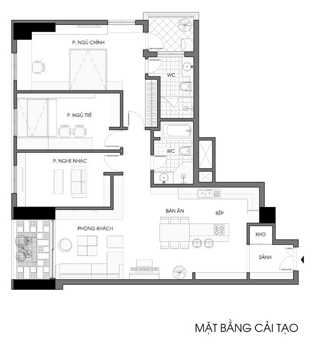 Thiết kế căn hộ chung cư 130m2 cho gia đình nhỏ - 14