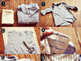 Sáng tạo sơ-mi denim cũ thành áo ren sành điệu - 1